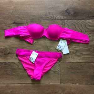 H&M hot pink bikini set